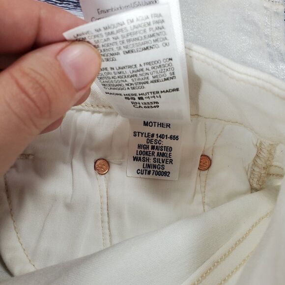 Mother High Waisted Looker Ankle Silver Linings Jeans Women's Size 31 - Picture 9 of 10